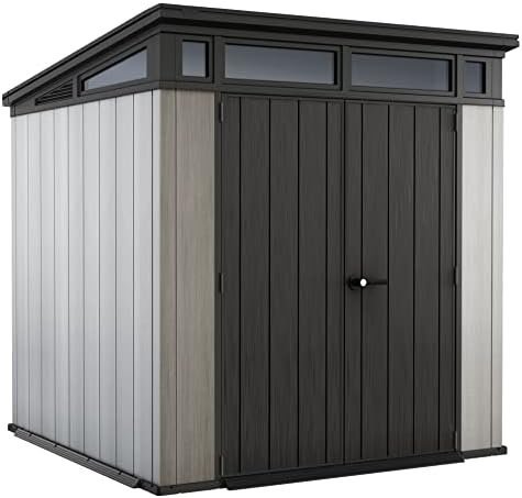 Keter Outdoor Storage Shed, for House, Patio & Yard, Plastic Resin, Artisan, 7x7 Ft, Gray